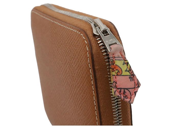 Hermès Portafoglio compatto in seta Azap Hermes Marrone - vista 4