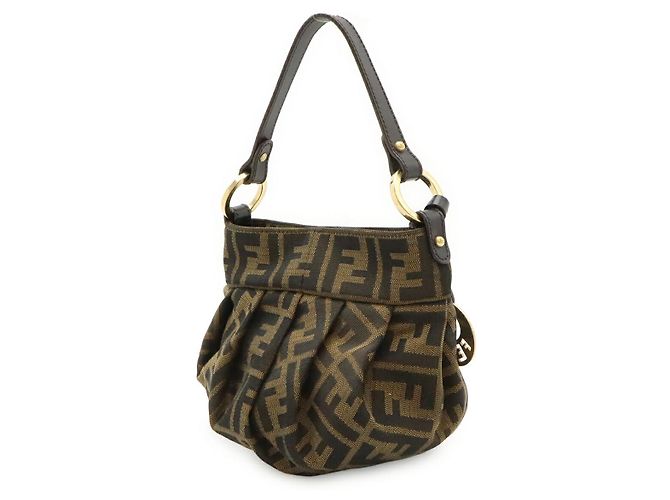 Borsa Fendi Zucca Canvas Marrone - vista 2