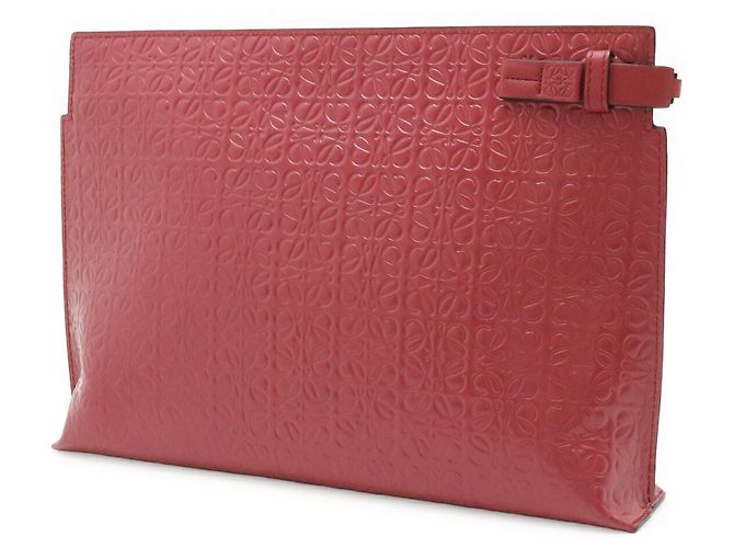 Clutch in pelle lucida Loewe Rosa - vista 2