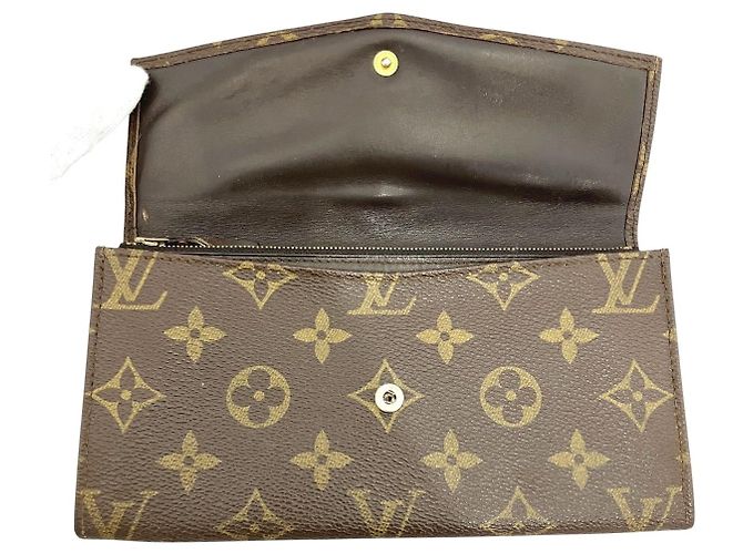 Louis Vuitton Pochette Porte Monnaie Credit Monogram Long Wallet Brown - view 3
