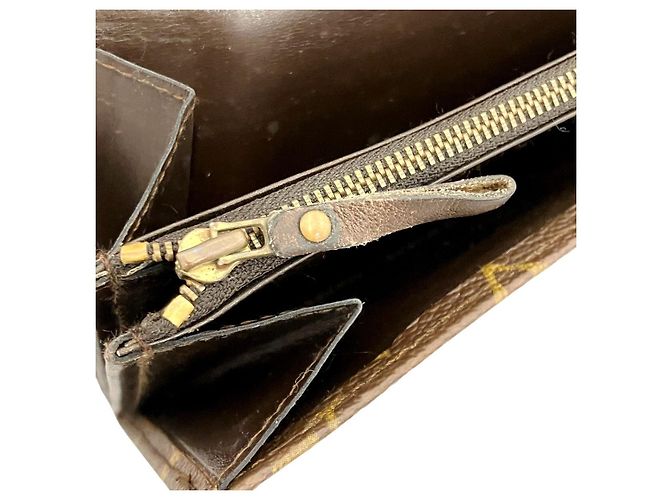 Louis Vuitton Pochette Porte Monnaie Credit Monogram Long Wallet Brown - view 7