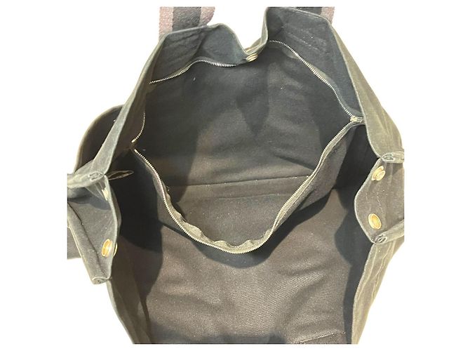 Hermès Bolsa Tote Hermes Fourre Tout MM em lona Preto - vista 9