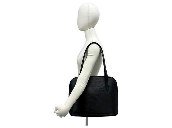 Bolso Tote de Cuero Epi Louis Vuitton Negro - vista 3