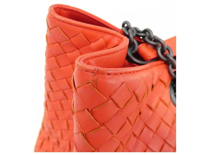 Borsa in agnello Bottega Veneta Rosso - vista 4