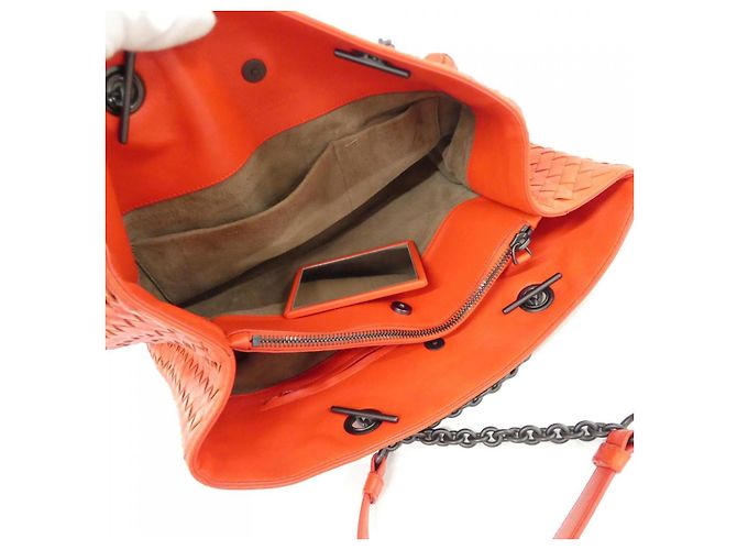 Borsa in agnello Bottega Veneta Rosso - vista 6