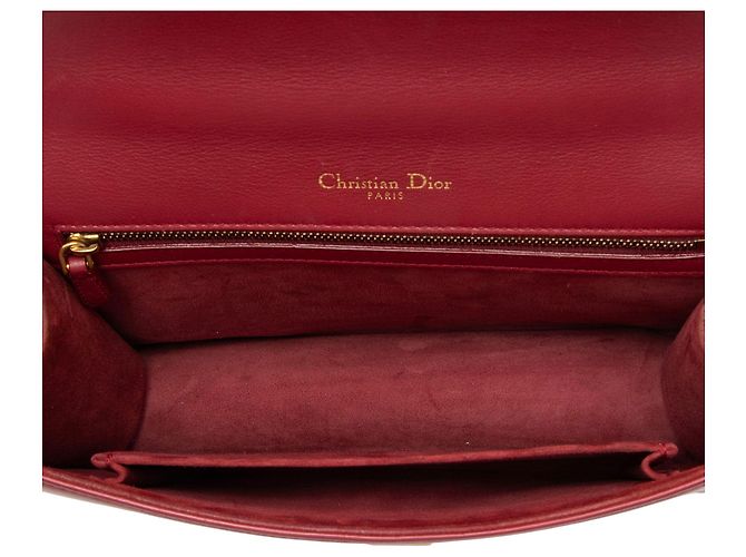 Piccola borsa a tracolla Diorama in pelle di vitello borchiata Dior Rosso - vista 7