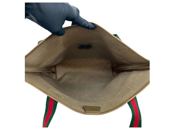 Borsa Tote Gucci in pelle e PVC Marrone - vista 10