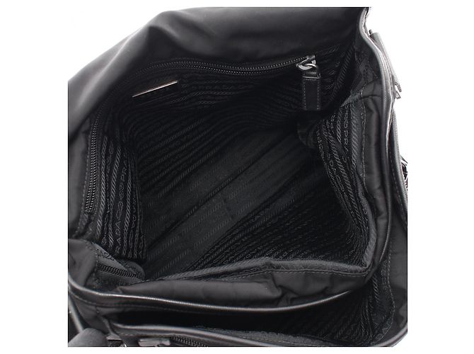 PRADA Schultertasche aus Nylon und Saffiano-Leder Schwarz - Ansicht 3