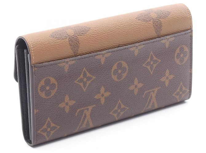 Portafoglio lungo Louis Vuitton Portefeuille Sarah Monogram Giant Reverse Marrone - vista 2