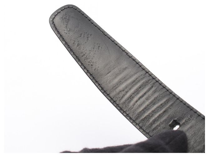 Cintura Louis Vuitton Sangle Classique Taiga Nero - vista 7