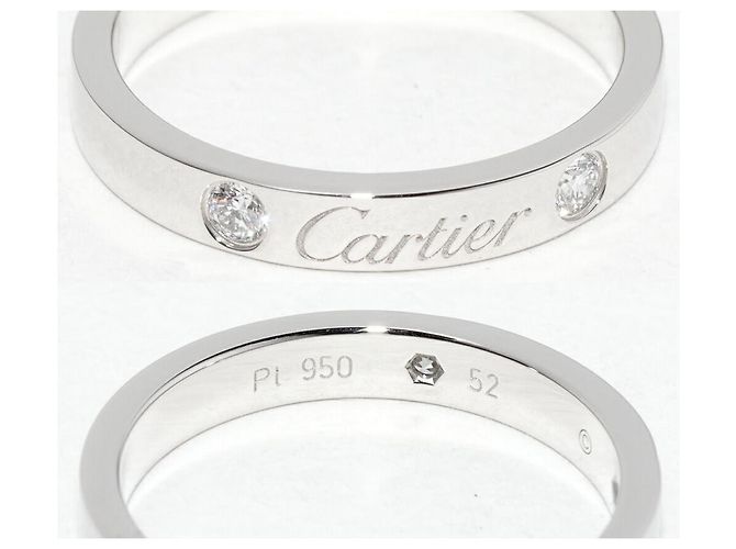 C de Cartier Ring aus Pt950 und Diamant Größe 52 Silber Metallisch - view 5