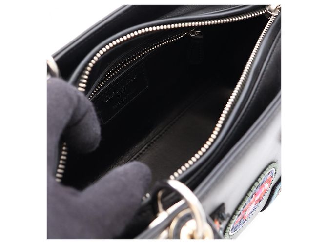 Christian Dior Borsa a 2 modi in pelle LADY DIOR di Dior Nero - vista 3