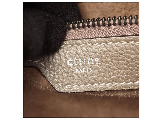 Céline Borsa a mano CELINE Luggage Micro Shopper in pelle Marrone Beige - vista 4