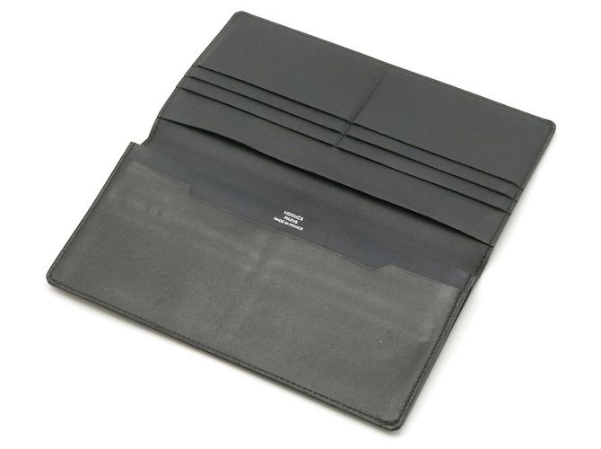 Hermès Portafoglio lungo Hermes Manhattan Long Veau Sombrero Nero - vista 4
