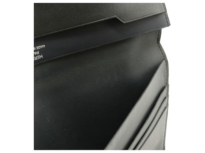 Hermès Portafoglio lungo Hermes Manhattan Long Veau Sombrero Nero - vista 5