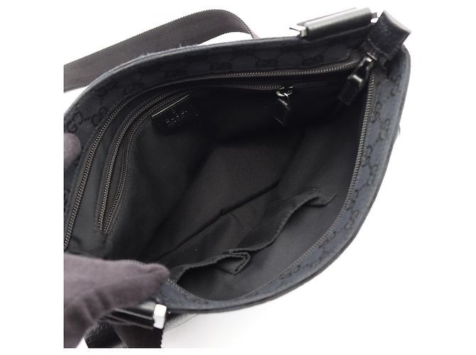 Borsa a Spalla Gucci GG Canvas Nero - vista 3