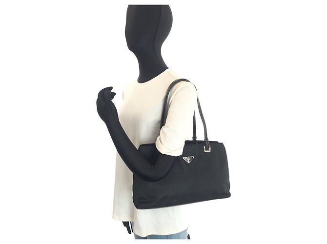Borsa 2way in nylon Tessuto Prada Nero - vista 7