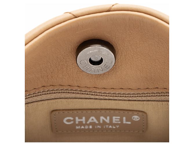 Gabrielle Borsa Hobo Chanel in pelle di vitello con cuciture e doppia zip Marrone - vista 9
