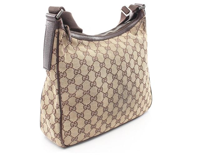 Bolsa de Ombro Gucci GG Canvas Marrom Bege - vista 2