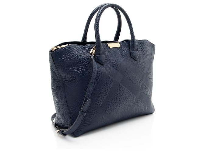 Burberry Embossed Leather Check Dewsbury Tote Blau - Ansicht 2