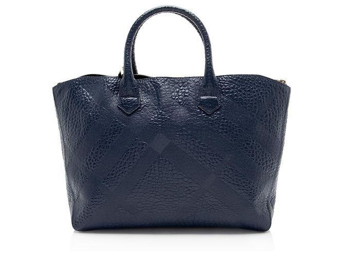 Burberry Embossed Leather Check Dewsbury Tote Blau - Ansicht 3