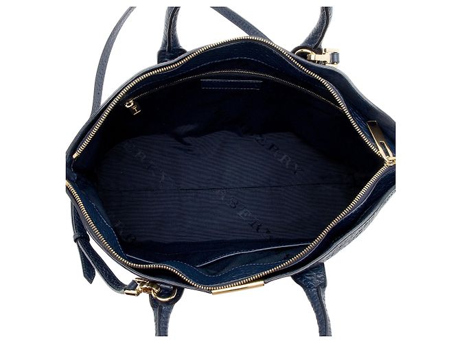 Burberry Embossed Leather Check Dewsbury Tote Blau - Ansicht 7