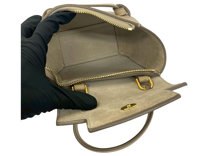 Céline Borsa CELINE Belt Bag in pelle 2way Marrone Beige - vista 10