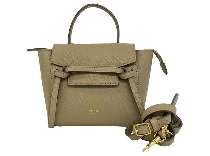 Céline Borsa CELINE Belt Bag in pelle 2way Marrone Beige - vista 2