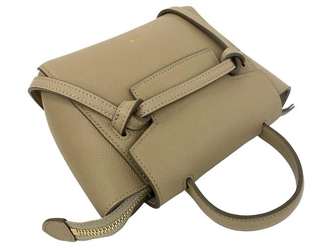 Céline Borsa CELINE Belt Bag in pelle 2way Marrone Beige - vista 5