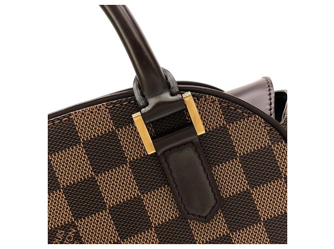 Borsa Louis Vuitton Damier Sarria Horizontal in Tela Cerata Marrone - vista 4