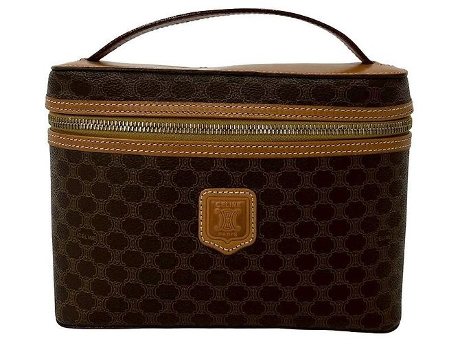 Céline Borsa a mano Celine Macadam Triomphe in PVC e pelle Metallico Bronzo - vista 2