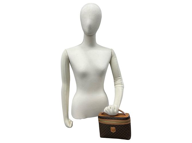 Céline Borsa a mano Celine Macadam Triomphe in PVC e pelle Metallico Bronzo - vista 3