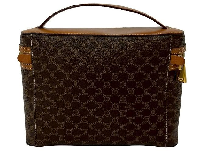 Céline Borsa a mano Celine Macadam Triomphe in PVC e pelle Metallico Bronzo - vista 4