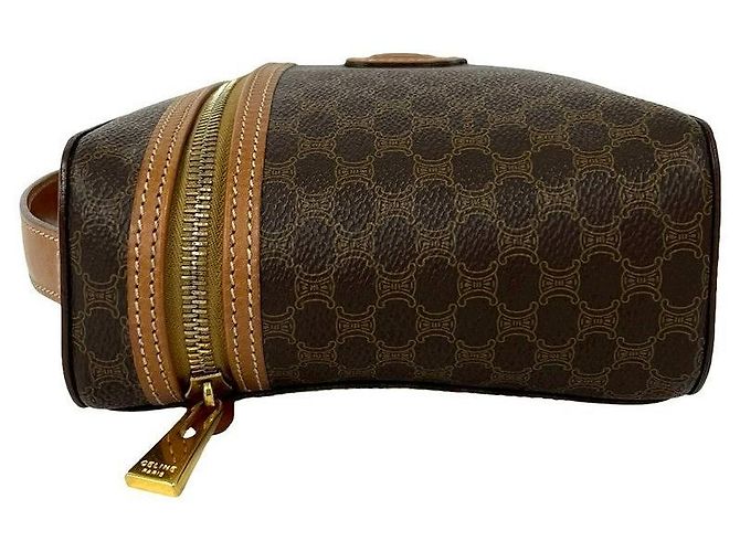 Céline Borsa a mano Celine Macadam Triomphe in PVC e pelle Metallico Bronzo - vista 6