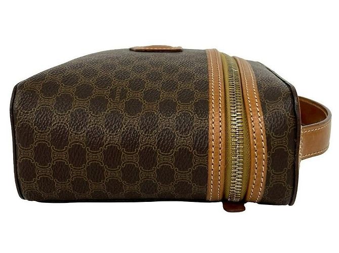 Céline Borsa a mano Celine Macadam Triomphe in PVC e pelle Metallico Bronzo - vista 7