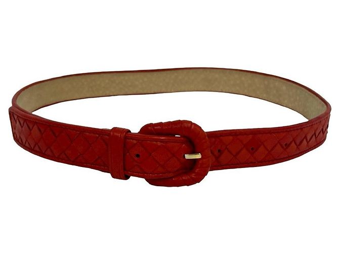 Ledergürtel Bottega Veneta Rot - Ansicht 2
