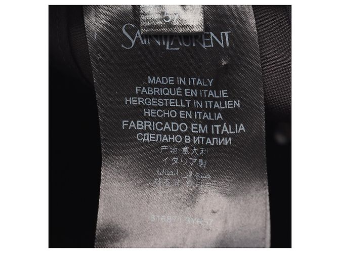 Yves Saint Laurent Cappellino Saint Laurent Paris Y Varsity in cotone Nero - vista 5