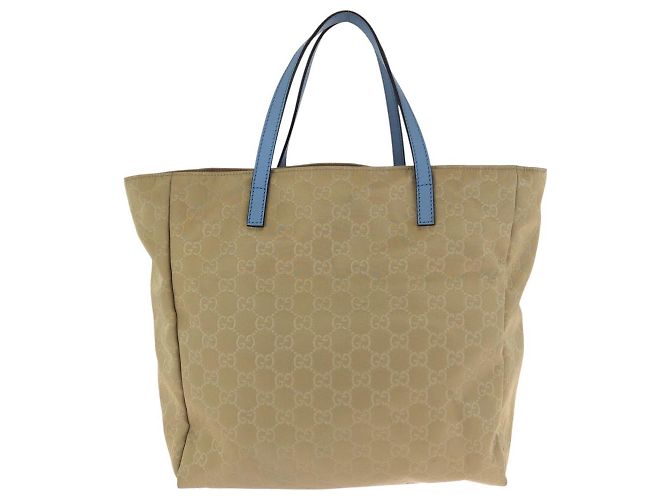 Borsa Tote Gucci in nylon e pelle Marrone Beige - vista 2
