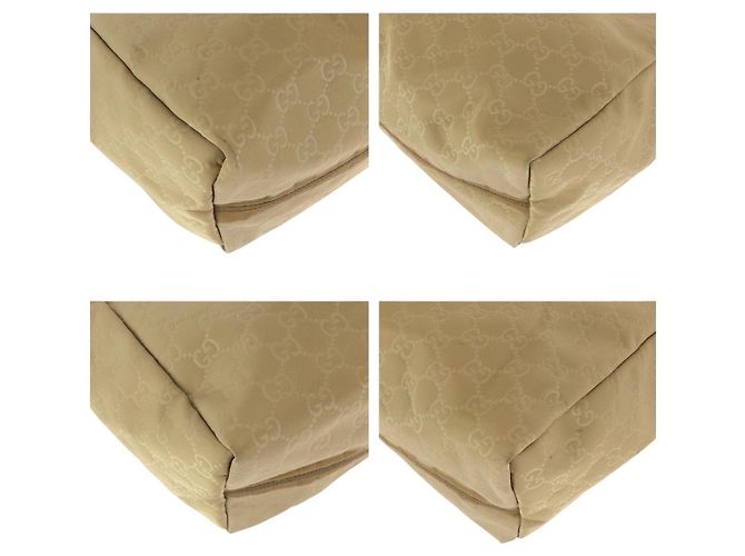 Borsa Tote Gucci in nylon e pelle Marrone Beige - vista 3
