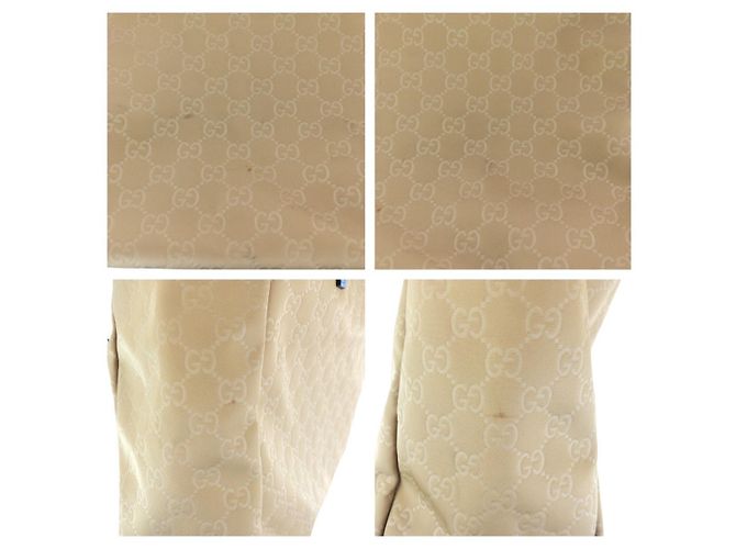 Borsa Tote Gucci in nylon e pelle Marrone Beige - vista 5