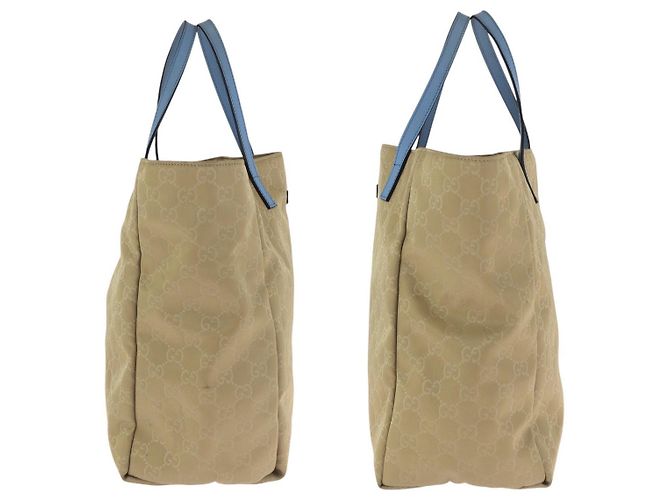 Borsa Tote Gucci in nylon e pelle Marrone Beige - vista 8