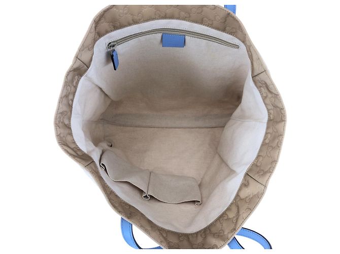 Borsa Tote Gucci in nylon e pelle Marrone Beige - vista 9