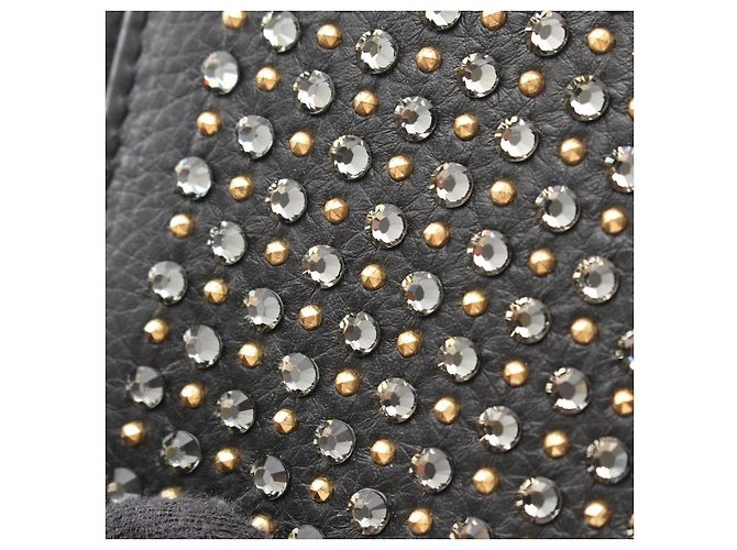 Portafoglio lungo con zip in pelle con logo Coco Mark in strass Chanel Nero - vista 10