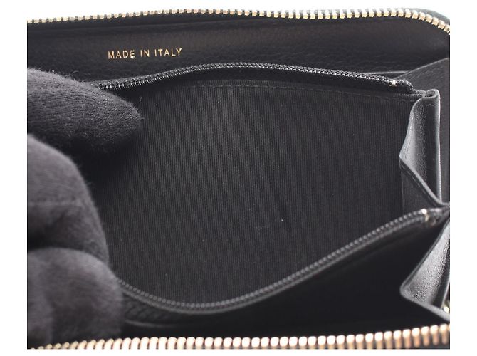 Portafoglio lungo con zip in pelle con logo Coco Mark in strass Chanel Nero - vista 6