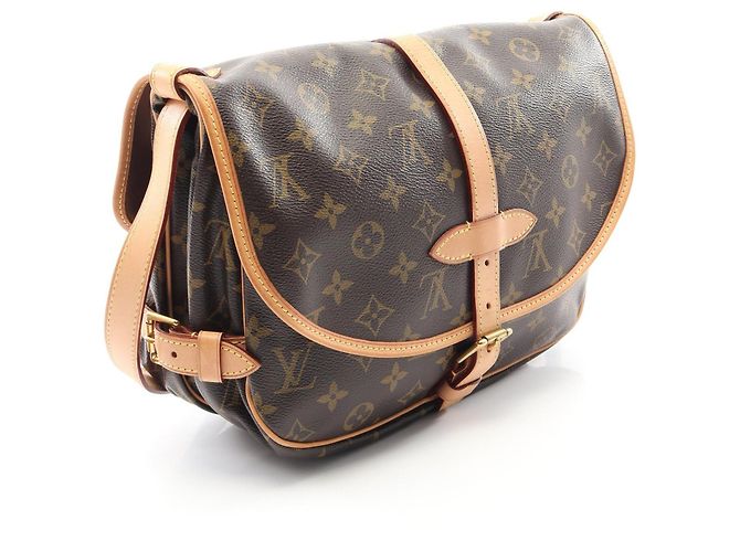 Borsa a tracolla Louis Vuitton Saumur MM Monogram Marrone - vista 2