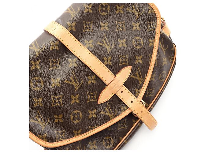 Borsa a tracolla Louis Vuitton Saumur MM Monogram Marrone - vista 7