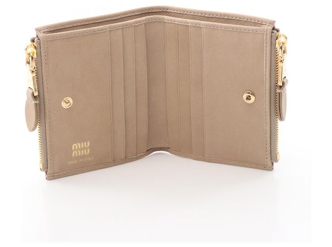 Portafoglio Miu Miu NAPPA AVIATOR Marrone Beige - vista 3