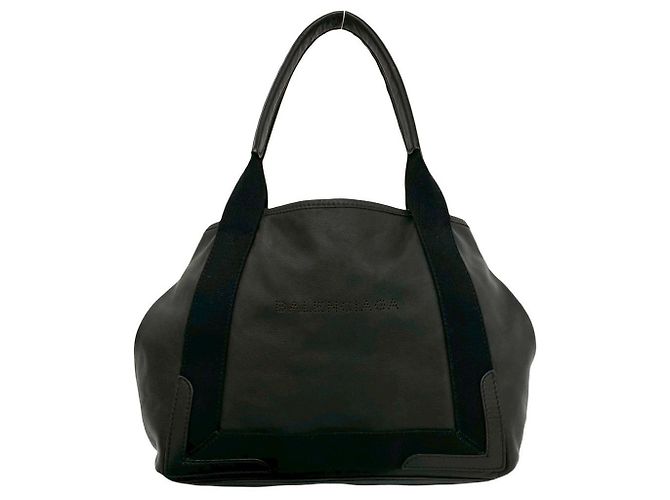 Borsa tote in tela e pelle navy Balenciaga Nero - vista 2