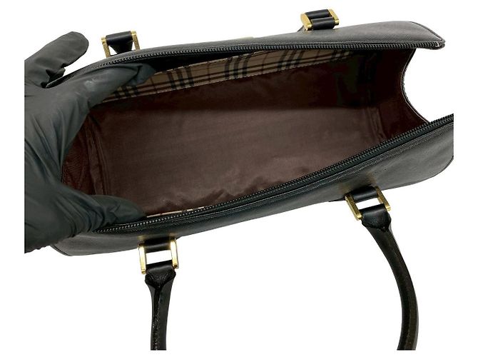 Borsa in pelle Burberry Nero - vista 10
