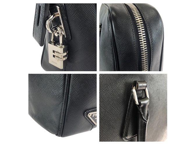 Valigetta in Pelle Saffiano Prada Nera Nero - vista 5